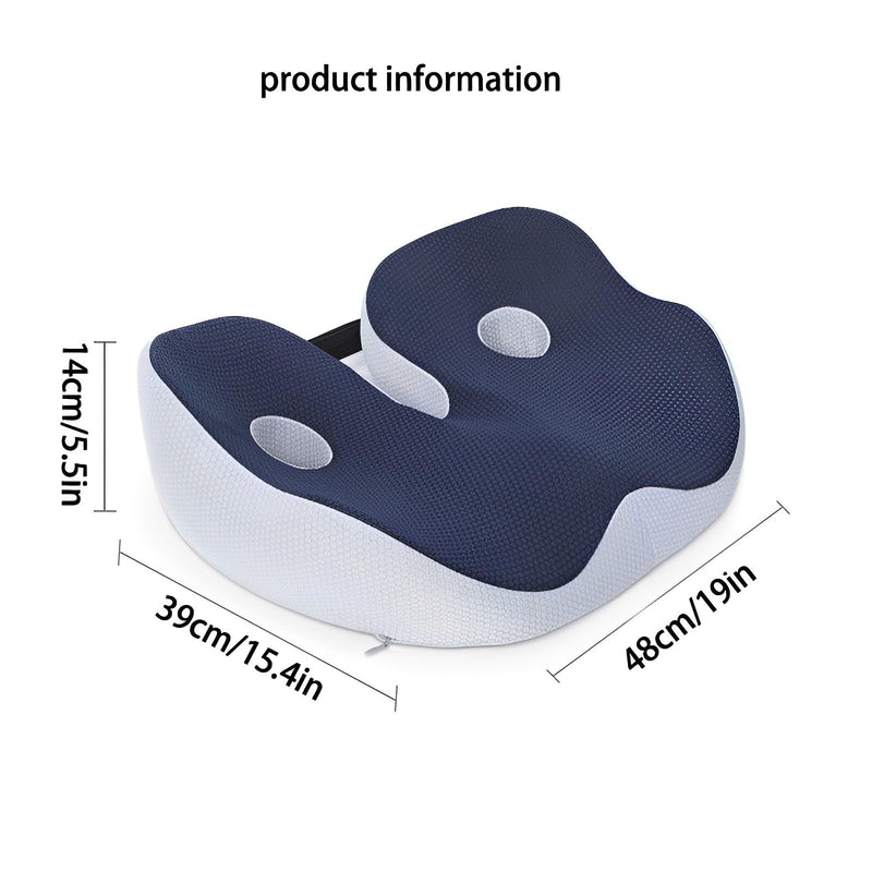 Seat Cushion, Seat Cushion for Sit Bone and Back Pain Relief, Butt, Tailbone, Hip, Hamstring, Posture Support - Memory Foam Comfort Ischial Tuberosity Pillow (Black) Black