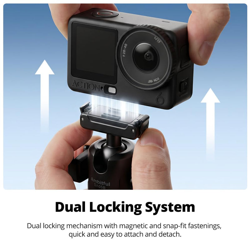 Ambitful Bluetooth Tripod Selfie Stick, Magnetic Mount for DJI Osmo（DT07B | 13.3-55.1inch in Extendable,2-in-1 Tripod and selfie stick For DJI Osmo Action Cameras,360 ball head, 1.5kg load DT07 DT07B Extended