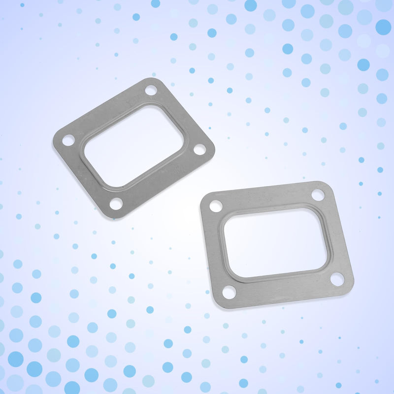 2pcs T4 Turbine Flange Gaskets, Silver Stainless Steel Turbo Turbine Inlet Gaskets for T4 T04E T66 T70 GT35 GT40 Turbochargers