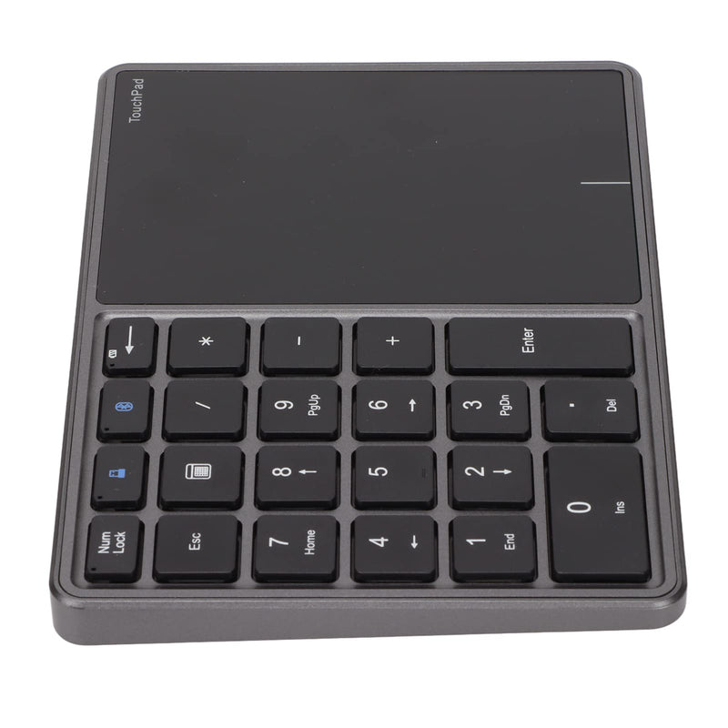 Heayzoki Number Pad Mouse Combo, 2 in 1 BT Number Pad Touchpad Mouse 22 Keys, Bt4.2 2.4G Type C Charging Keyboard 500Mah Battery Numeric Keypad for Office (Iron Gray) Iron gray