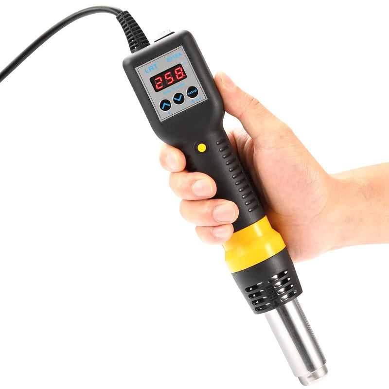 LRT 8018A Professional Hot Air Rework Station with Digital Temperature Control - 600W SMD Desoldering Gun, 3 Nozzles & LED Display for Electronics Repair, PCB Soldering, Phone Fixing Tools