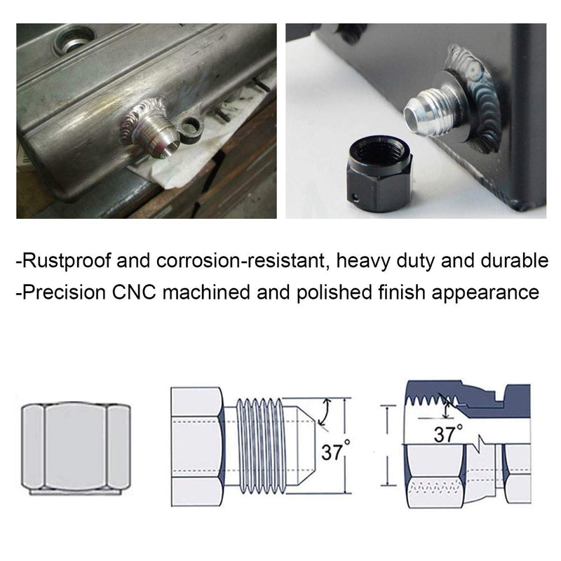EVIL ENERGY Male 10AN Weld on Bung Fitting Stainless Steel 2Pcs 2
