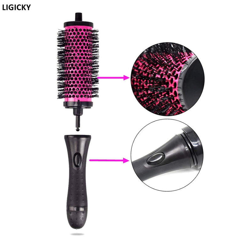 LIGICKY Blowout Brush Set with 2.3’’ Detachable Barrels Round Brushes Hair Styling Tool, 1 Handle 5 Barrels, Large L (Pack of 6)
