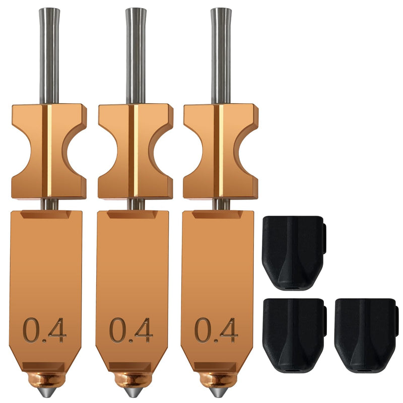 Upgrade 3PK 0.4MM AD5X Hotend for Falshforge AD5X Nozzle High Flow 32mm³/s High Speed Hardened Steel Quick Detachable Nozzle High Speed Print Head Replacement with Extra 3PK Silcone Sock 0.4MM Hotend(3PK)