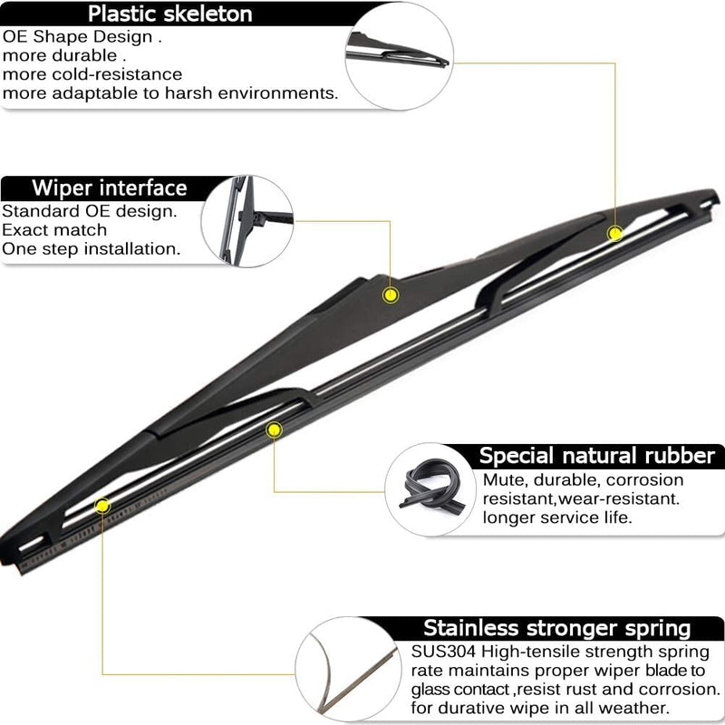 AUTOBOO 15 +15+13 Windshield Wiper Blades Replacement for Jeep Wrangler 2007-2017 -Original Factory Quality (Pack of 3) 15"+15"+13"