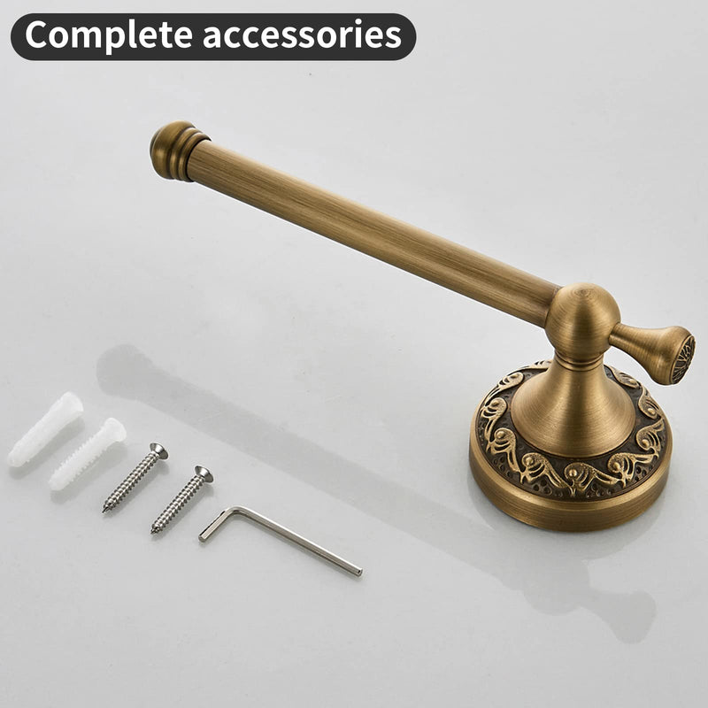 Leyden Brass Toilet Paper Holder,Antique Towel Ring Retro Hand Towel Holder Tissue Roll Paper Hanger Bathroom Accessories Wall Mounted Vintage 2 Pieces Antique Brass