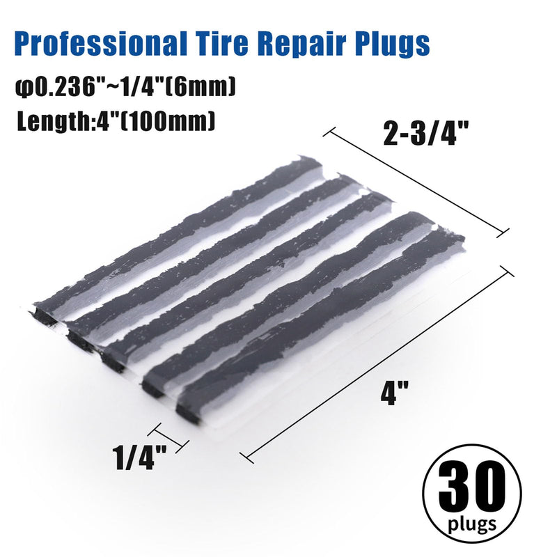 Tire Plugs Heavy Duty (4", 30pcs).Tire Sealing Strip for Puncture Repair are Suitable for Tubeless Tires Car, Light Truck, Motorcycle, ATV, UTV. etc.… Tire Plugs (30PCS)