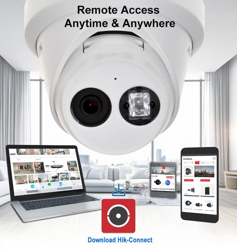 DS-2CD2343G2-I 4MP AcuSense Fixed Turret Dome POE IP Camera, Human & Vehicle Detection, 2.8mm Wide Angle Lens, 100ft IR Distance, 120dB Ture WDR, IP67 Outdoor, H.256+, Compatible with Ⲏіk-Connect DS-2CD2343G2-I