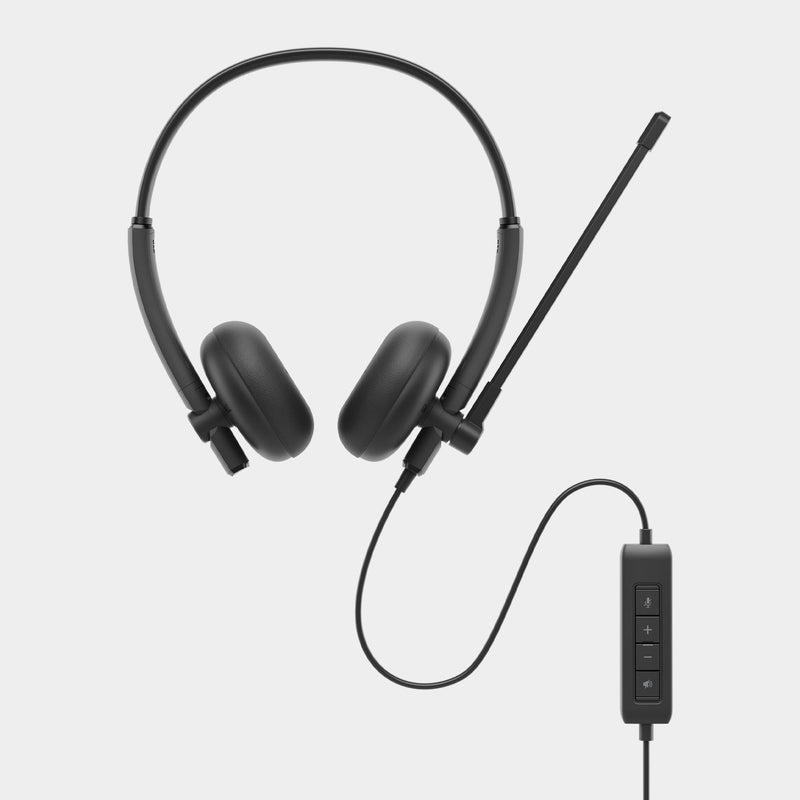Dell Wired Headset WH125, Boom Mic, Black | USB Type-A, Mac & Windows, Leatherette Cushions, 270° Rotational Mic, Computer Use Dell Wired Headset - WH125