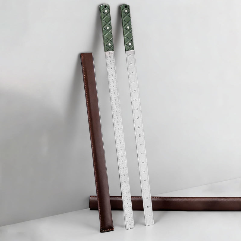 Heavy Duty Ruler 20 Inch & 50cm Handheld self-Defense Ruler with Metric Markings for Construction Office DIY (5mm) Thick