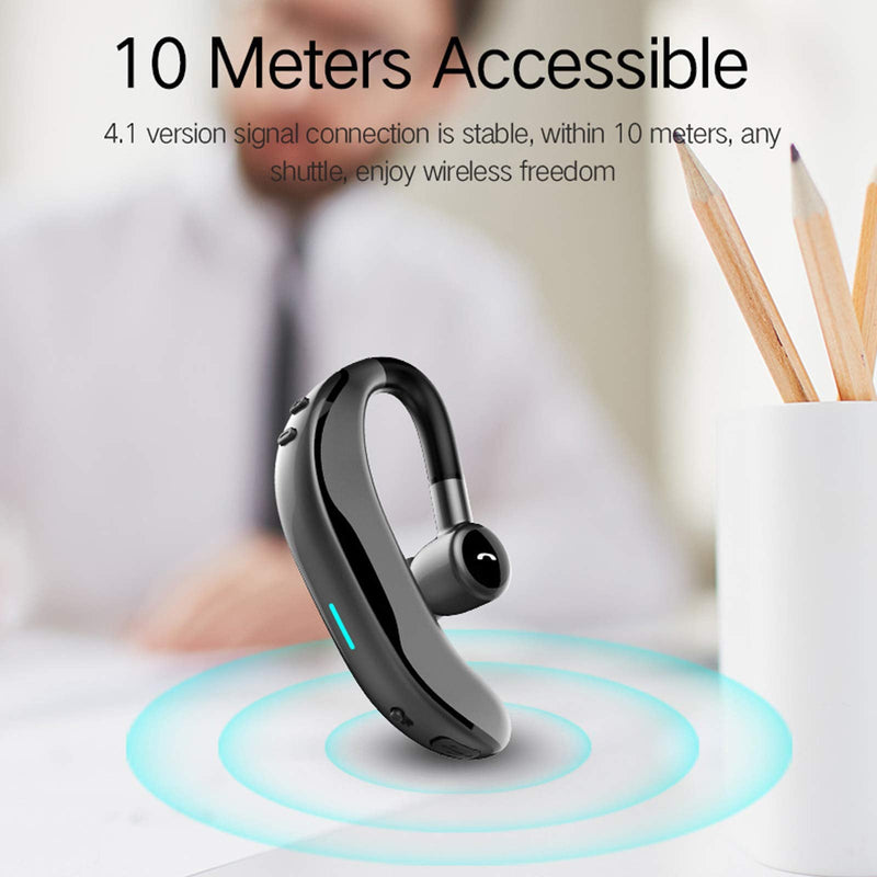 Wireless Headset Earpiece Headphone Handsfree Call Earpiece Noise Cancelling Earbud Headsets Long Standby Time Earphone Compatible with Smart Cell Phones Trucker Car Driver Business Office Men Women Grey