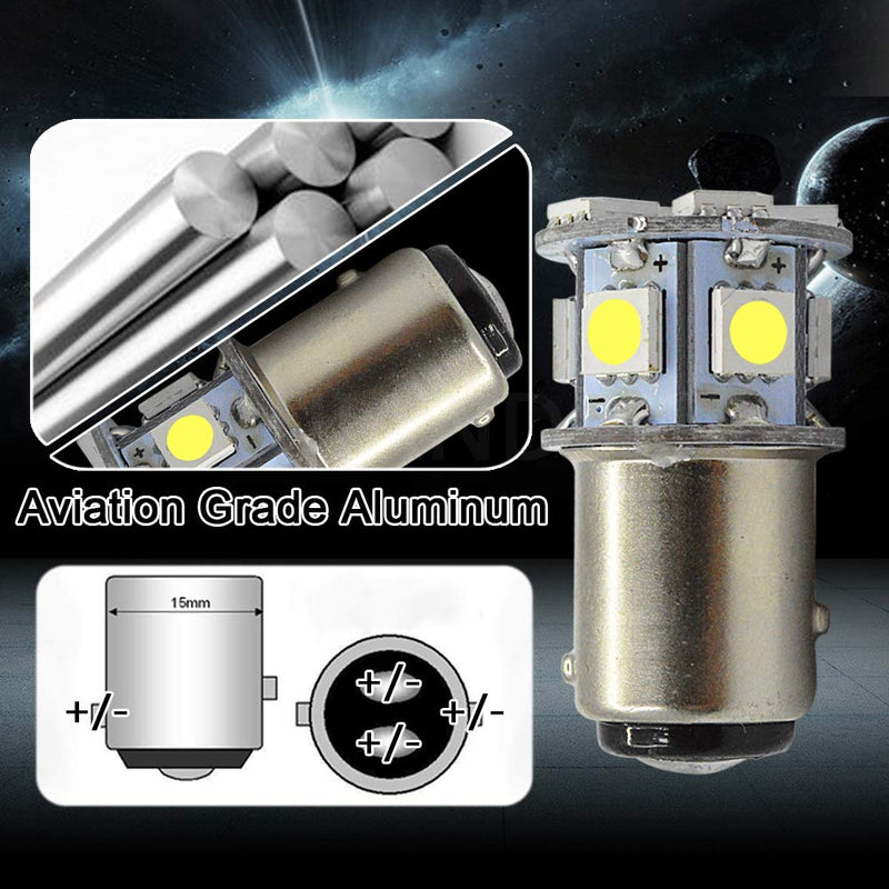 Ruiandsion 2pcs 1157 LED Bulb White 6V BAY15D 5050 12SMD LED Light Bulbs for Back Up Reverse Lights Brake Lights Tail Lights,Non-polarity 1157/BAY15D