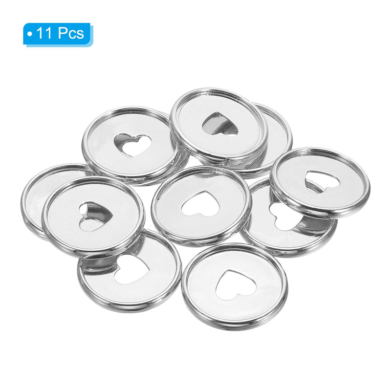 PATIKIL 35mm Plastic Book Binding Discs, 11 Pack Discbound Expansion Discs Plating Heart Binder Rings for DIY Notebook Planner, Silver