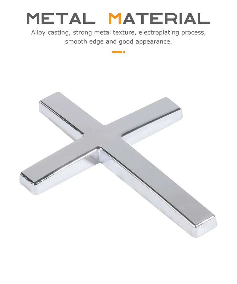 2PCS 3D Cross Stickers,Car Accessories Decals for Vehicles,Self Adhesive Cross Metal Car Emblem,2.5"×1.8" Cross Jesus Automotive Decal,Suitable for Trunk Tailgate Side Decoration (Silver) Silver