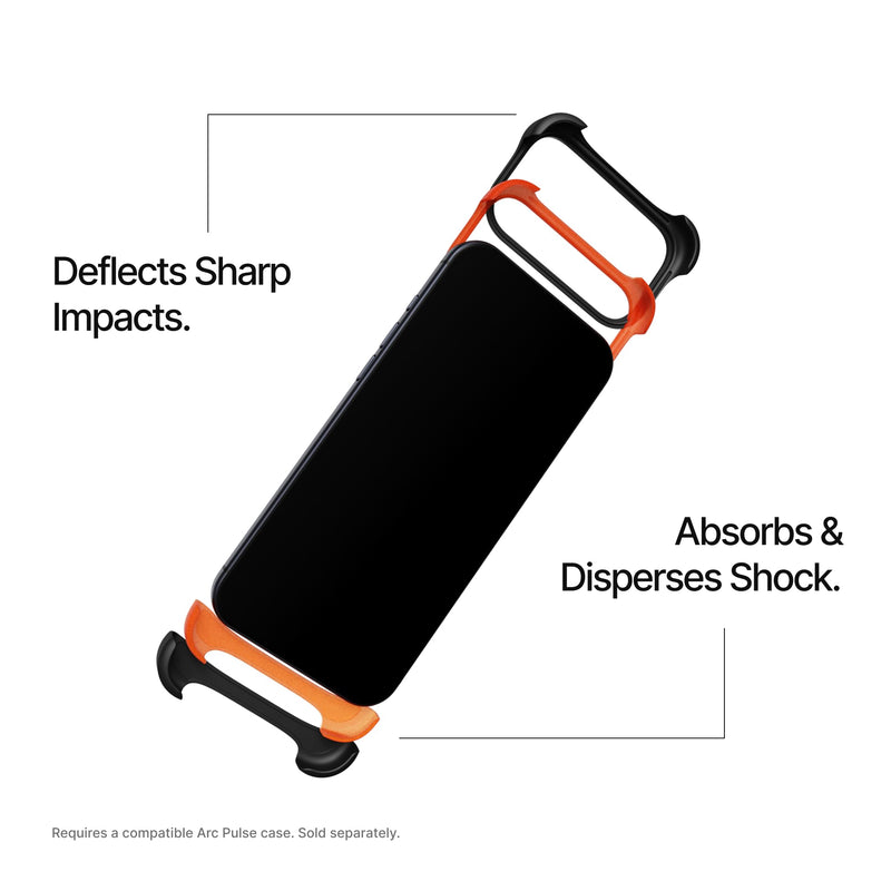 Arc Pulse Arc Impact Inlay Compatible for iPhone 17 Pro Max Case (6.9 Inch) – Shock-Absorbing Elastomer Insert, Adhesive-Free Easy Fit, Enhanced Drop Protection Amber Orange