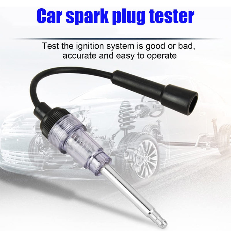 Inline Spark Plug Tester, Straight Boot Engine Ignition Tester Light Easy to Use, Small Armature Diagnostic Detector Tool for Automotive, Car, Lawnmower, Motorcycles, Internal External Engine White/1PCS