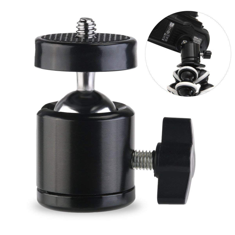  [AUSTRALIA] - SLOW DOLPHIN Hot Shoe Mount Adapter 360 Degree Swivel Mini Ball Head 1/4 Tripod Screw Head for Cameras, Camcorders, Smart Phone, LED Video Light, Microphone(4 Packs)
