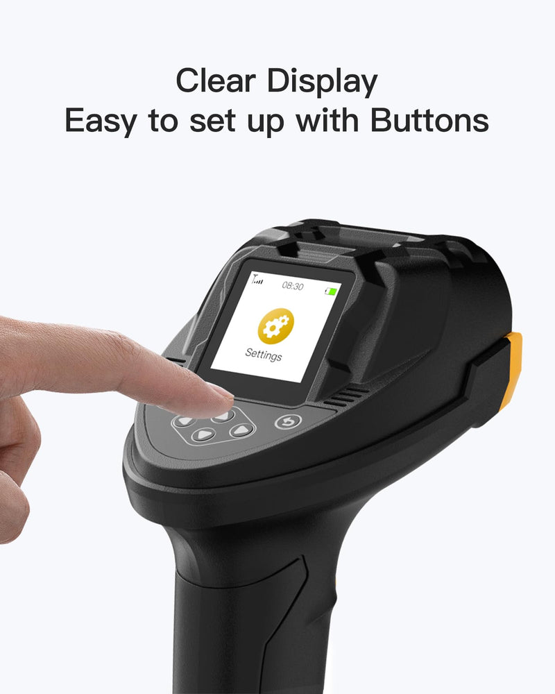 Inateck Bluetooth Barcode Scanner, 2D 1D Wireless Handheld Scanner, QR Code Scanner, Equipped with a Smart Base, CMOS+CCD Dual modules, Larger scanning Range, Supports app SDK