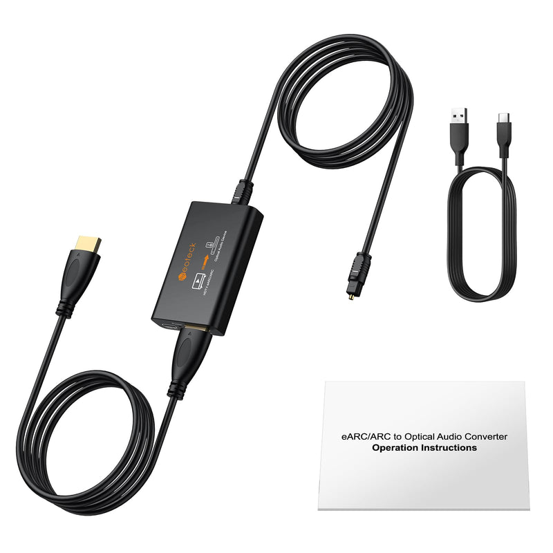 Neoteck ARC/eARC Audio Extractor, HDMI ARC Audio to Optical Extractor with Supports PCM 2.0, Dolby 5.1, DTS 5.1, 24bit/192kHz, Plug and Play, Suitable for TV, Home Cinema & Legacy Audio Systems Single-fiber interface output