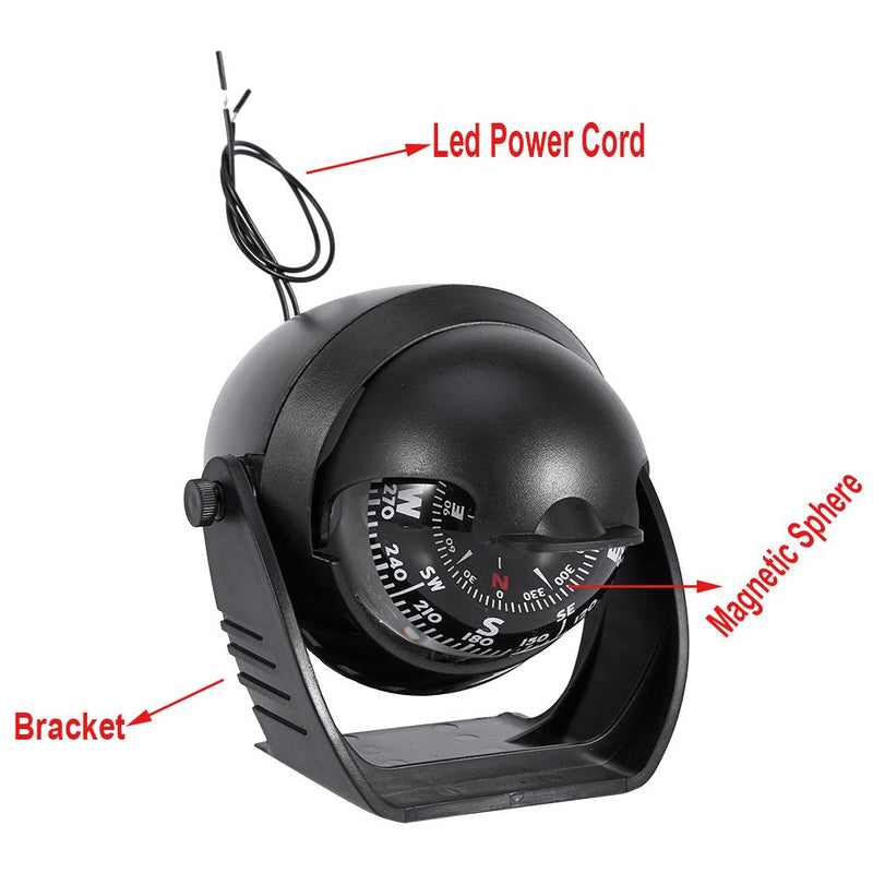 Digital Marine Compass,Outdoor Compass High Precision Led Light Pivoting Compass Navigation Electronic Navigation Compass for Car Boat Marine Ejoyous Compass Richie Compass for Boat