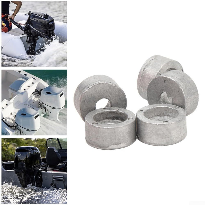 5 Pcs Marine Round Zinc Anode 55321-87J01 for Compatible For Suzuki Outboard Motor 4-Stroke Motors Anti-Rust Engine Protection Aftermarket Replacement 55321-87J00