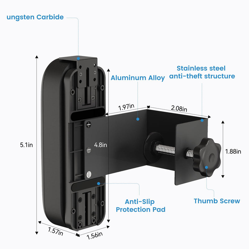 Anti-Theft Video Doorbell Mount Compatible with Reolink/Orbitell Doorbell | No-Drill Adjustable Door Mount Bracket, No Block Motion Sensor Doorbell Holder for Apartment Home Office Rentals