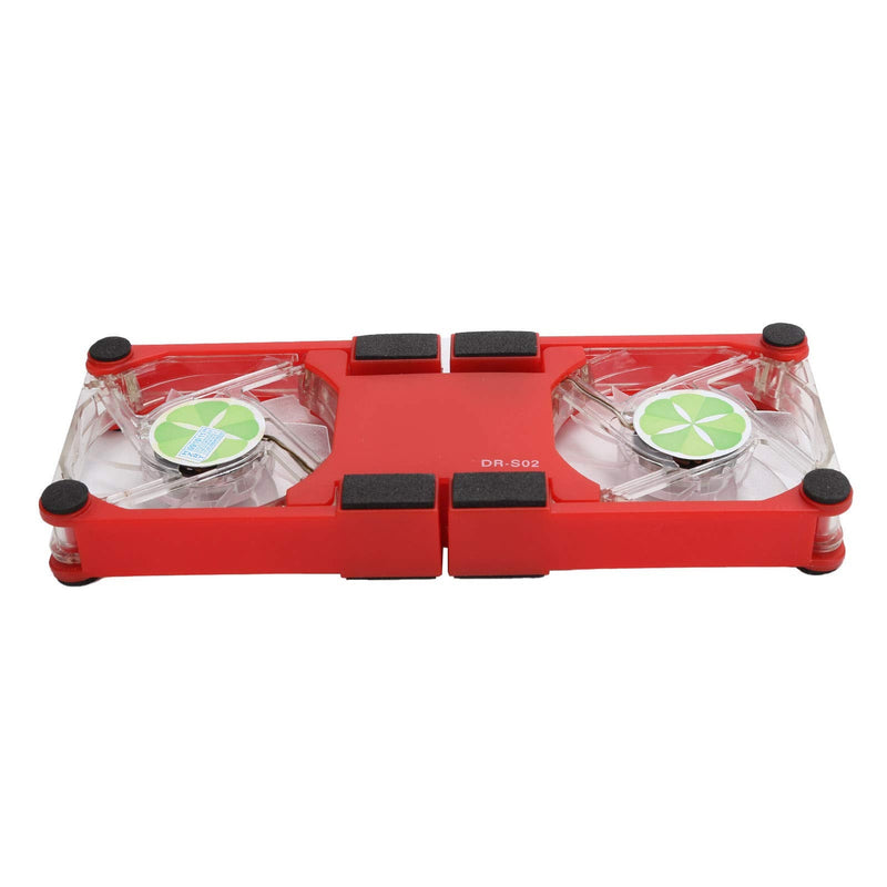 ASHATA Portable Laptop Cooling Pad, with Antiskid Mount, Light Emitting Fan, USB Foldable Heat Dssipation Stand for Notebook Computer (Red)