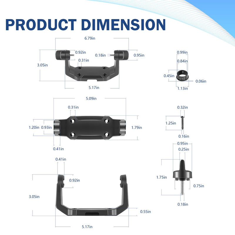 740143-1 Gimbal Bracket Mounting Bracket with Knobs Fit for Helix-5 Series Fish Finders All Models 740143-1