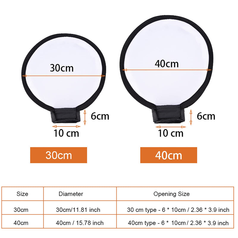 Flash Diffuser Light Softbox, Mini Portable Round Beauty Dish Disc Light Reflector Camera Flash Reflector Photography Accessories (40cm) 40cm