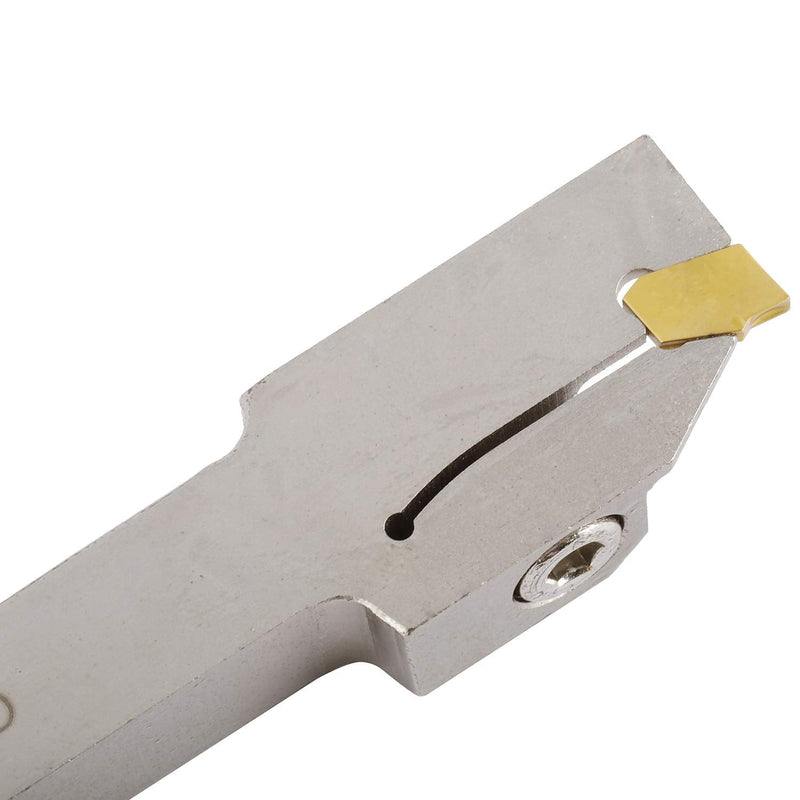 Toolly 1/2" Indexable Lathe Grooving Parting Holder Heavy Duty Nickel Plated QA08R-20 Right -Hand Cut Off Tool with 10 Pieces GTN-2(QC1402) Carbide Inserts