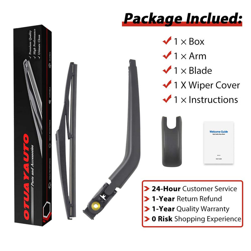 Replacement for 2009-2020 Dodge Journey Vehicles, Rear Windshield Back Wiper Arm Blade Set - OTUAYAUTO Factory OEM Replacement 68040371AA