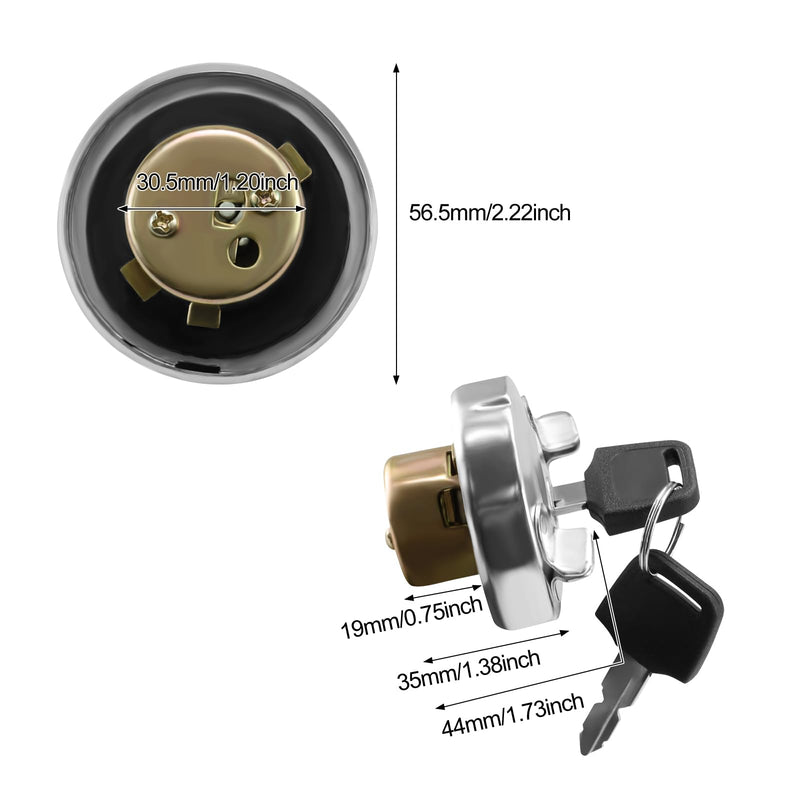Gas Tank Cap Lock for Honda Metropolitan 50 Ruckus 50 NPS50 Motorcycle Lockable Fuel Cap Oil Barrel Lock with 2 Keys(Fits 2003-2019 Models)