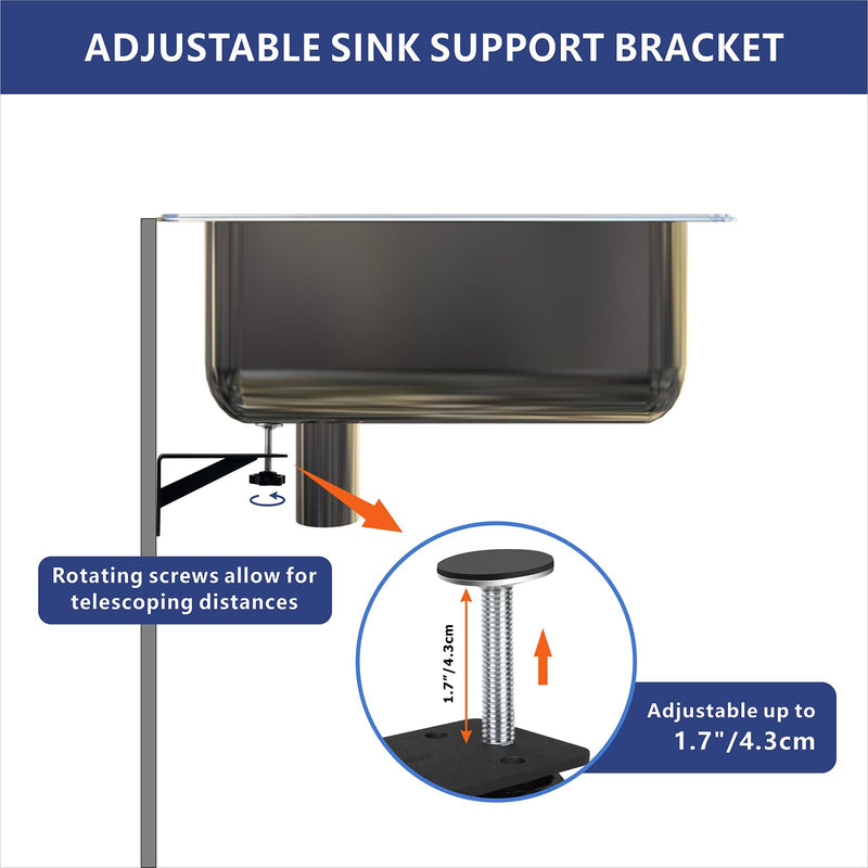 4 Pcs Undermount Sink Brackets, Undermount Sink Support, Undermount Sink Repair kit, Sink Bracket for Kitchen, Undermount Sink Brackets for Narrow Cabinet