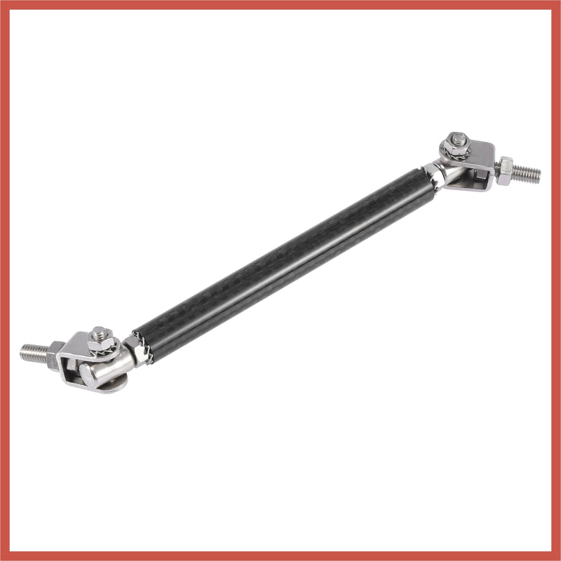 ACROPIX 2pcs 7"-9" Car Adjustable Front Bumper Lip Splitter Strut Tie Rod Bar Universal Black Carbon Fiber Pattern Car Parts
