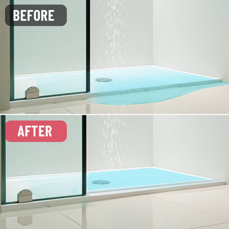 Shower Threshold Water Dam Guard - Self-Adhesive Silicone Waterproof Barrier, Leak-Proof, Flexible, Easy Installation, Customizable Length for Showers, Bathtubs, Sinks, and Countertops by Hzetuu 98inch Transparent