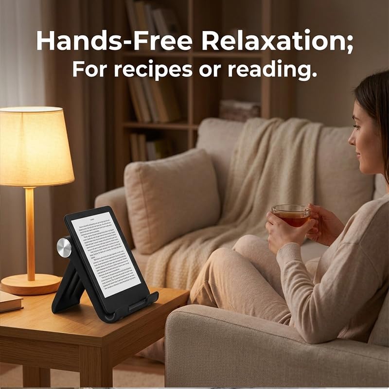 Black 1 PCS Portable Desk Support for Mini Tablets and Electronic Devices, Adjustable Viewing Base for Home and Office Black