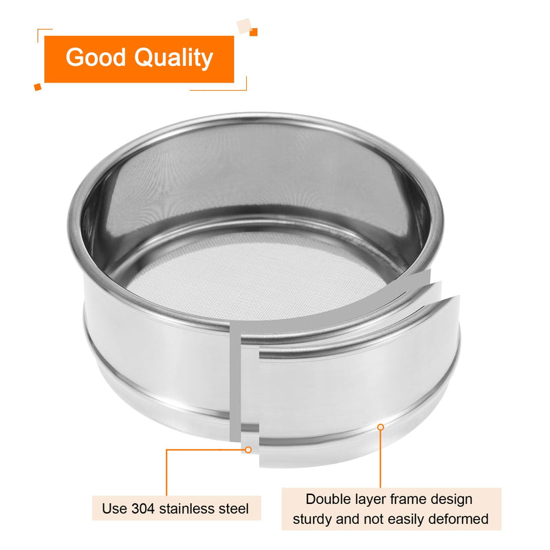 PATIKIL 35 Mesh Lab Sieve, 4" Diameter Test Sieve 304 Stainless Steel Wire Cloth (0.5mm) for Industrial Laboratory 35 Mesh(0.5mm)