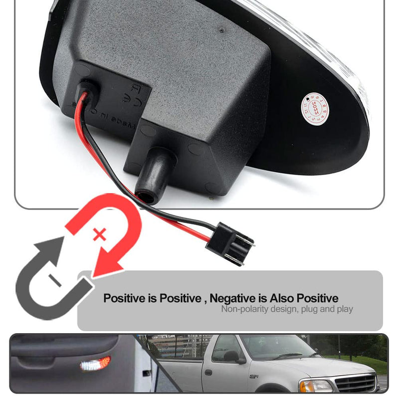 2Pcs F150 LED Courtesy Door Lights for Ford F150 1997-2003, F150 SVT Lightning 1999-2002, F250 Light Duty 1997-1999 Red& White LED Side Door Panel Light Door Interior Light Step Lights Clear Lens