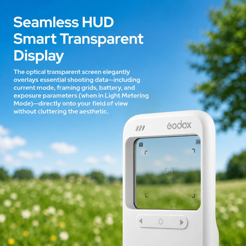 Godox C100 Transparent Viewfinder Camera with 32GB TF Card | OTG phone sharing, built-in light meter, photo/video modes, four aspect ratios, approx. 65g pocket body