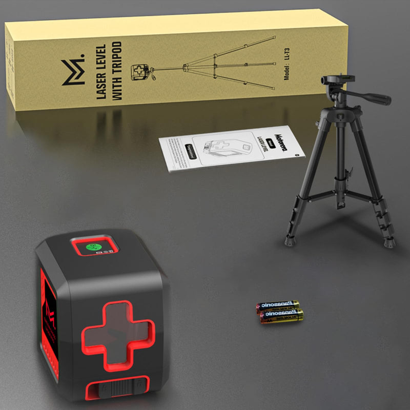 Motovera Self Leveling Laser Level 100ft, Green Cross Line with Tripod, 4 Brightness Modes & Pulse Function, Manual & Self-Leveling Modes, IP54 Waterproof for Picture Hanging, Tile, DIY Construction LL-T2