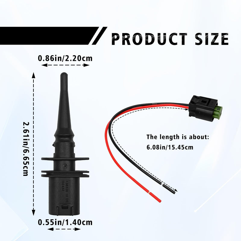 Outside Ambient Air Temperature Temp Sensor - Connector Pigtail Plug Compatible with BMW M3 M5 M6 X3 X5 X6 Z4 Z8 128i 323i 325i 328i 330Ci 528i 530i 550i Mini Cooper 65816905133 65816905050