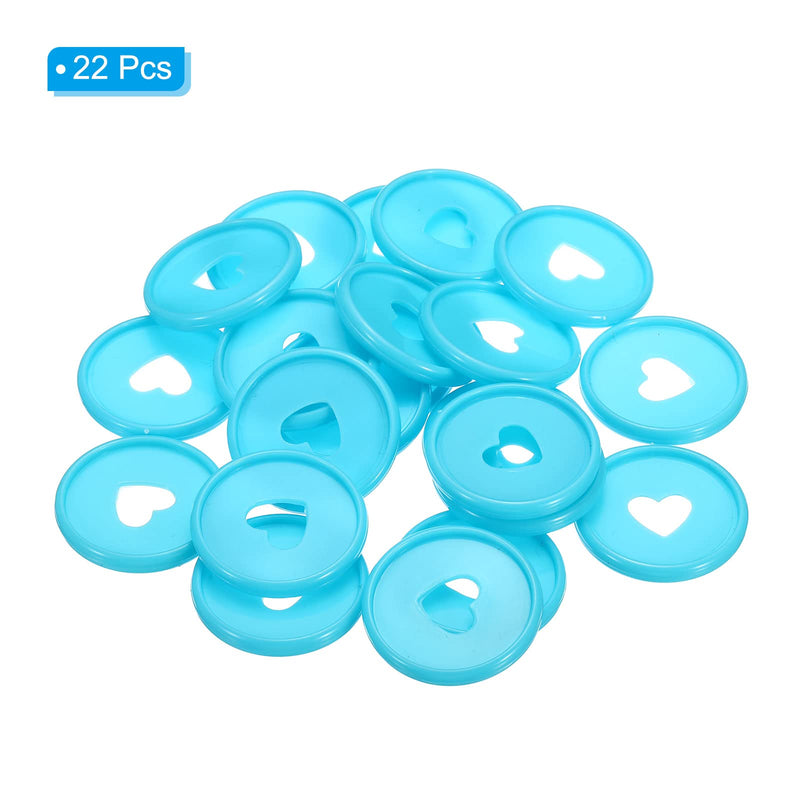 PATIKIL 35mm Plastic Book Binding Discs, 22 Pack Discbound Expansion Discs Heart Binder Rings for DIY Notebook Planner, Blue