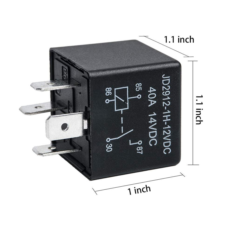 2 Pack Car Relay 4 Pin 12V 40 Amp Model No : JD2912-1H-12VDC 40A 14VDC, Car Relay Switch Auto Switches & Starters 2