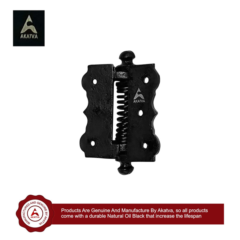 Akatva Self Closing Gate Hinges - Gate Closer Heavy Duty Gate Hinges- Self Closing Metal Gates Hinges - Self Closing Hinges - Auto Close Gate Hinges - Natural Oil Black Finish
