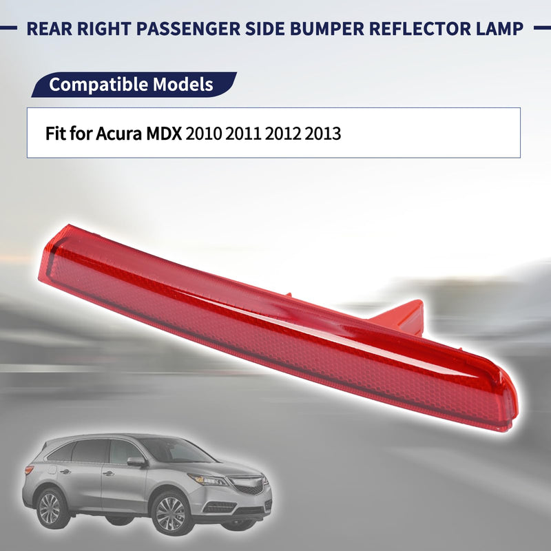 Rear Right Passenger Side Bumper Reflector Lamp 33505-STX-A11 Compatible with Acura MDX 2010 2011 2012 2013 Right Side