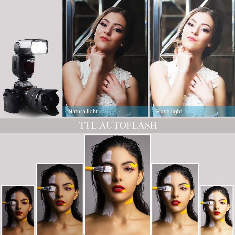 Godox TT600 2.4G Wireless Flash Speedlite Master/Slave Flash with Built-in Trigger System Compatible for Canon Nikon Pentax Olympus Fujifilm Panasonic (TT600)