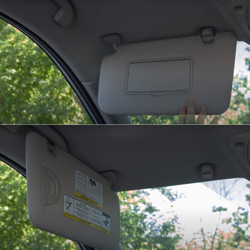 Dasbecan Gray Left Driver Side Sun Visor Compatible with Nissan Altima 2013 2014 2015 2016 2017 2018 with Mirror and Vanity Light Without Sunroof Replaces# 96401-3TA2A Left Gray