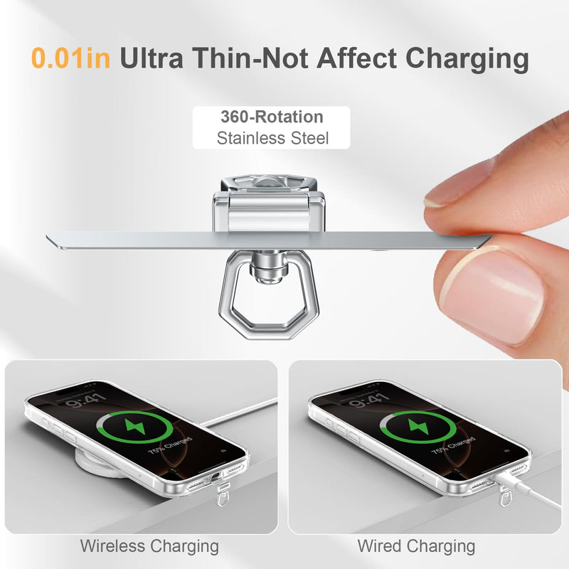 6 Pack 360°Rotating Phone Tether Tab - Stainless Steel Phone Lanyard Tab, Ultra-Thin Universal for iPhone & More, Fits Full Phone Cases (Gold+Silver+Black)