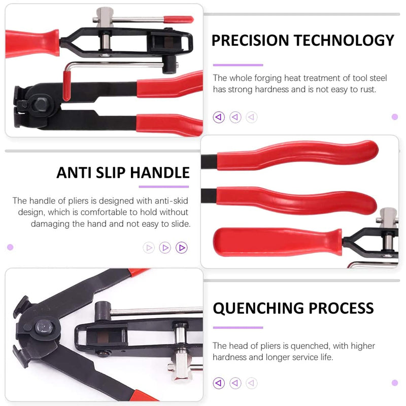 10pcs CV Boot Clamps Pliers Kit, Ear Boot Tie Pliers,Stainless Steel Universal Adjustable AXLE CV Joint Boot Crimp Clamp Kit,Hose Axle Plier CV Clamp Tool CV Joint Banding Tools