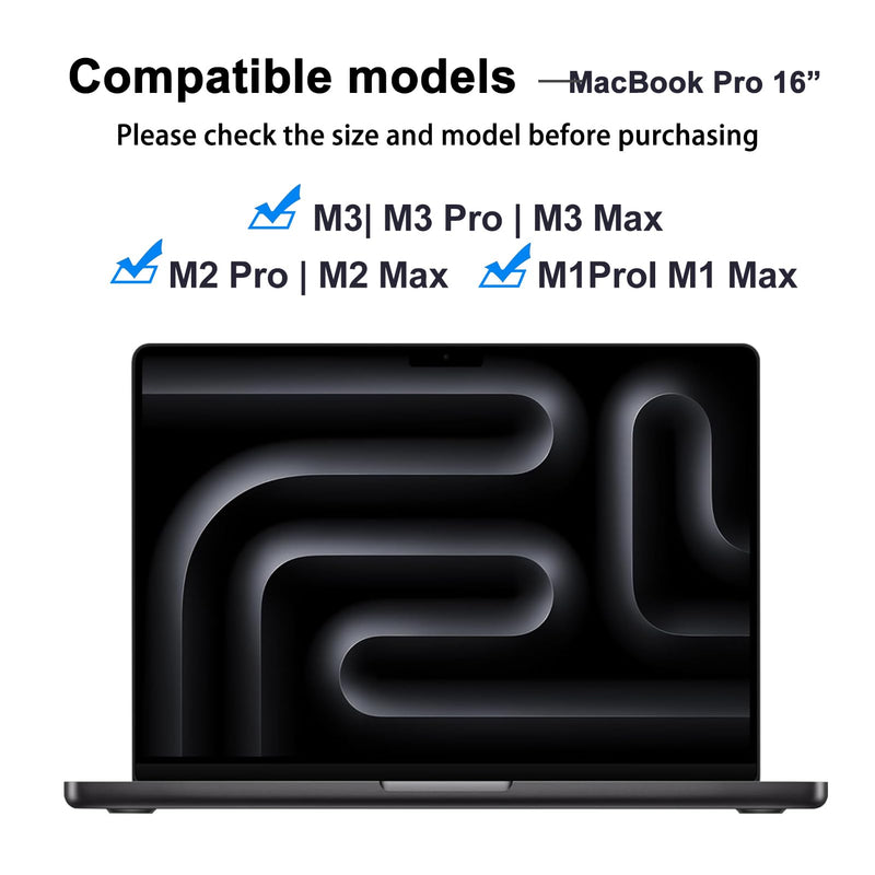 Tempered Glass Laptop Screen Protector for MacBook Pro 16 Inch (M3 Pro/M3 Max/M2 Pro /M2 Max /M1 Pro /M1 Max), 9H Hardness Bubble Free Anti-Scratch Anti-Fingerprint Laptop Screen Filter Ultra-Thin Tempered Glass Film (Black Frame)